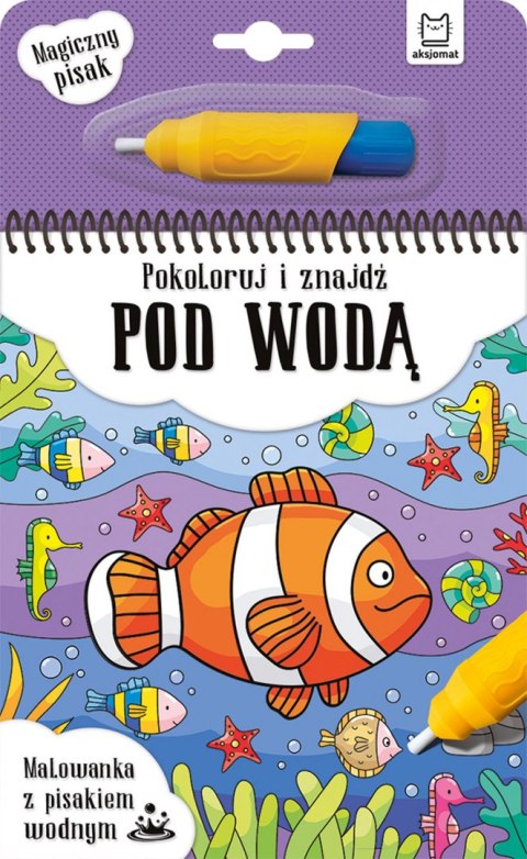 Pokoloruj i znajdź pod wodą. Malowanka z pisakiem wodnym Pokoloruj i znajdź pod wodą. Malowanka z pisakiem wodnym