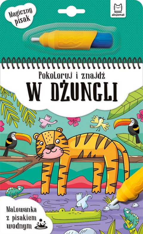 Pokoloruj i znajdź w dżungli. Malowanka z pisakiem wodnym Pokoloruj i znajdź w dżungli. Malowanka z pisakiem wodnym
