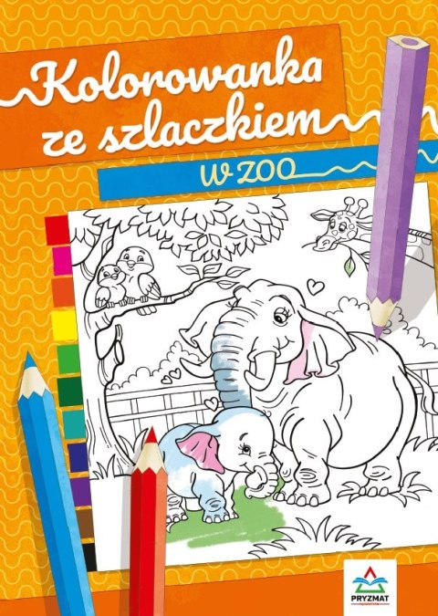 Kolorowanka ze szlaczkiem. W ZOO Kolorowanka ze szlaczkiem. W ZOO