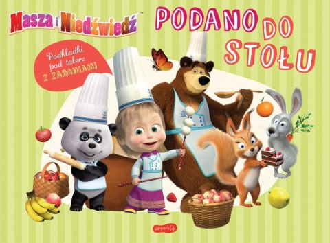 Masza i Niedźwiedź. Podano do stołu. Podkładki pod talerz z zadaniami Masza i Niedźwiedź. Podano do stołu. Podkładki pod talerz z zadaniami