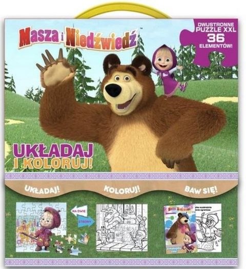 Masza i niedźwiedź. Układaj i koloruj Masza i niedźwiedź. Układaj i koloruj