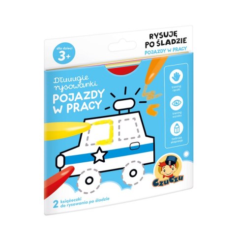 Dłuuugie rysowanki rysuję po śladzie pojazdy w pracy 3+ czuczu Dłuuugie rysowanki rysuję po śladzie pojazdy w pracy 3+ czuczu