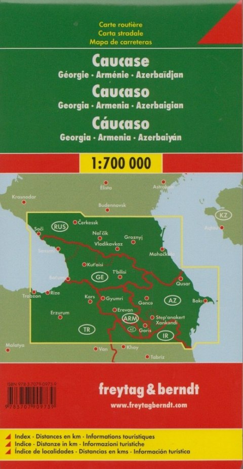 Kaukaz gruzja armenia azerbejdżan mapa 1:700 000 Kaukaz gruzja armenia azerbejdżan mapa 1:700 000