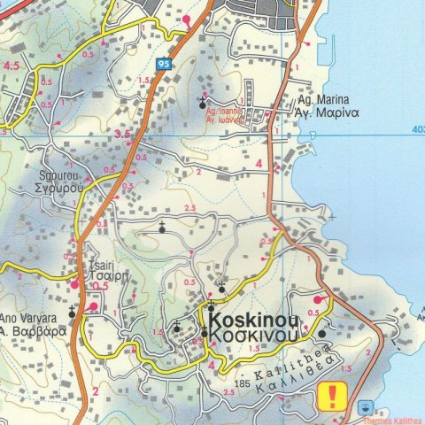 Mapa wyspa grecka Rodos 1:50 000 Mapa wyspa grecka Rodos 1:50 000