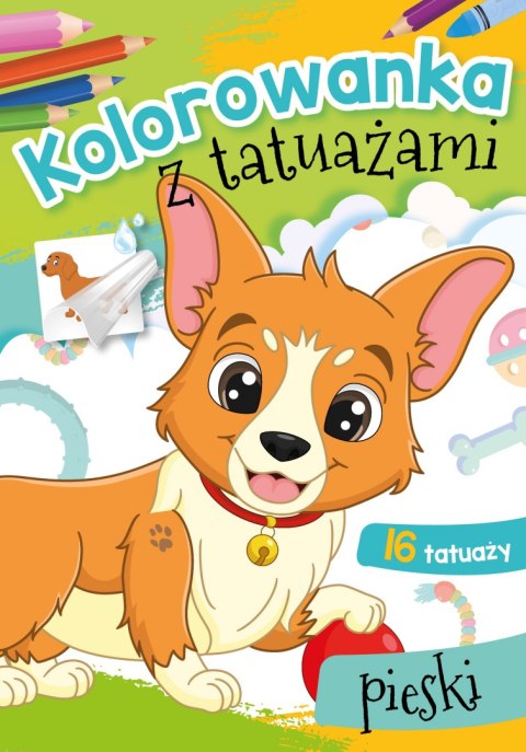 Pieski. Kolorowanka z tatuażami Pieski. Kolorowanka z tatuażami