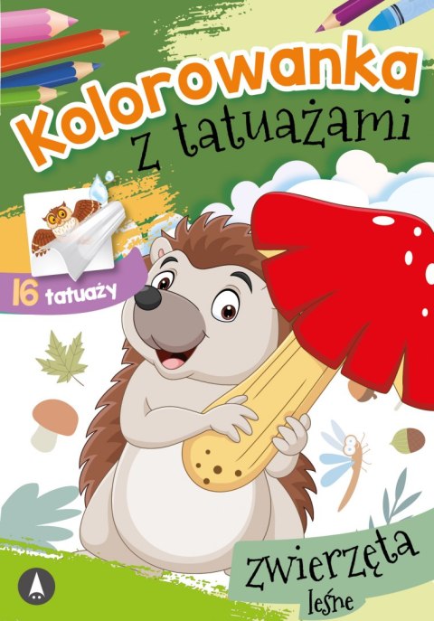 Zwierzęta leśne. Kolorowanka z tatuażami Zwierzęta leśne. Kolorowanka z tatuażami