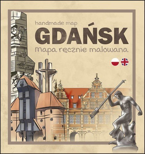 Gdańsk Mapa ręcznie malowana Gdańsk Mapa ręcznie malowana