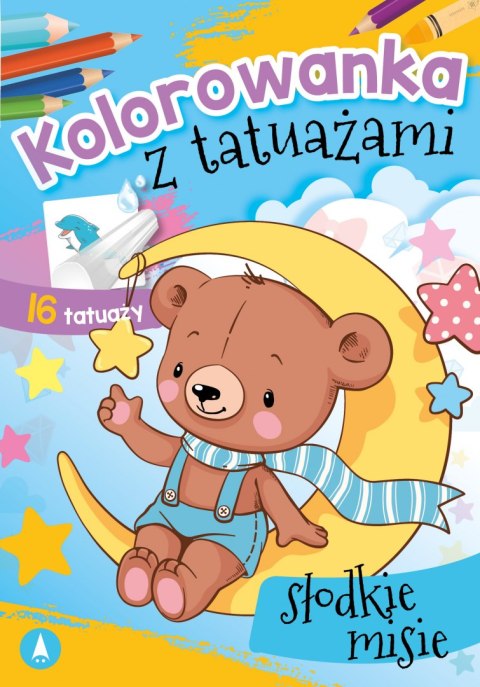 Słodkie misie. Kolorowanka z tatuażami Słodkie misie. Kolorowanka z tatuażami