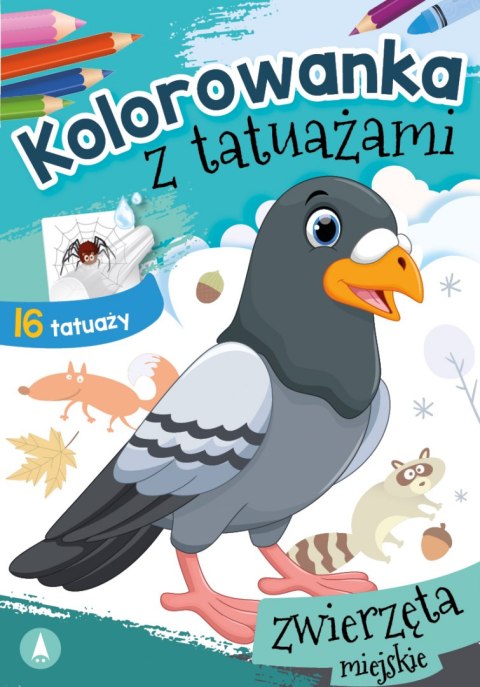 Zwierzęta miejskie. Kolorowanka z tatuażami Zwierzęta miejskie. Kolorowanka z tatuażami