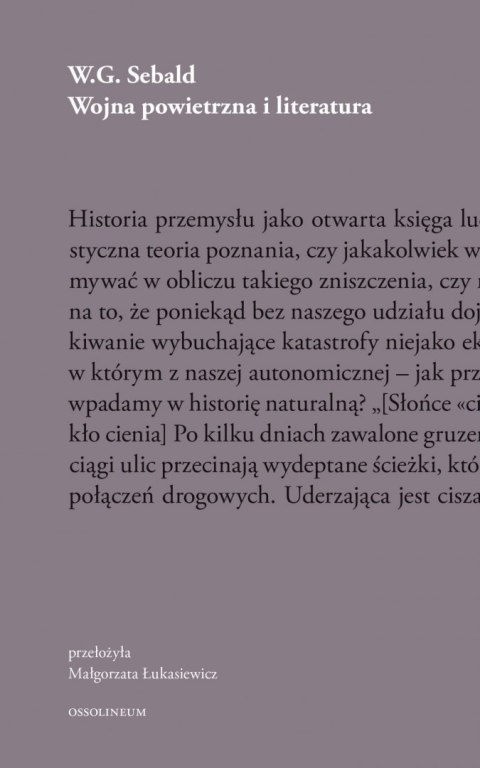 Wojna powietrzna i literatura Wojna powietrzna i literatura