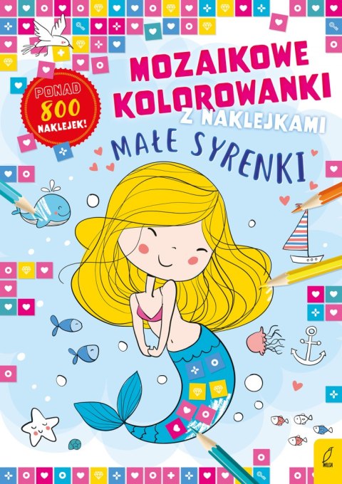 Małe syrenki. Mozaikowe kolorowanki Małe syrenki. Mozaikowe kolorowanki