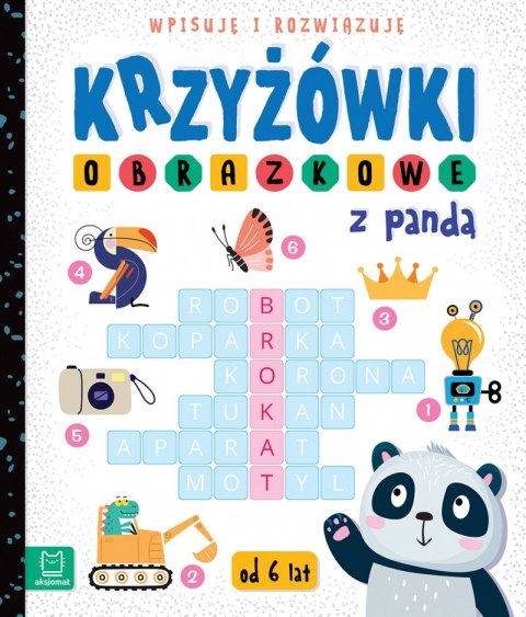 Krzyżówki obrazkowe z pandą. Wpisuję i rozwiązuję Krzyżówki obrazkowe z pandą. Wpisuję i rozwiązuję