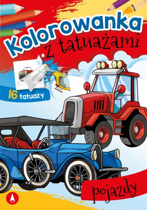 Pojazdy. Kolorowanka z tatuażami Pojazdy. Kolorowanka z tatuażami