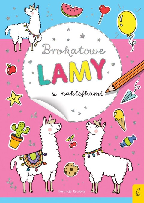 Brokatowe lamy z naklejkami Brokatowe lamy z naklejkami