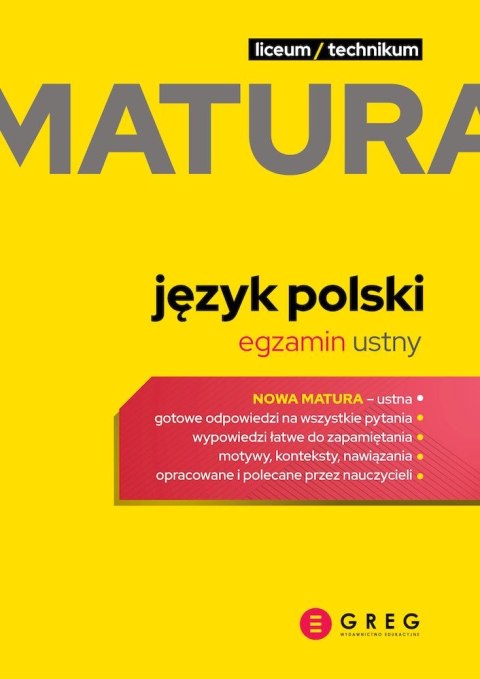Język polski. Egzamin ustny. Matura 2023 Język polski. Egzamin ustny. Matura 2023