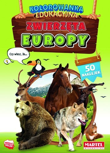 Zwierzęta Europy. Kolorowanka z naklejkami Zwierzęta Europy. Kolorowanka z naklejkami