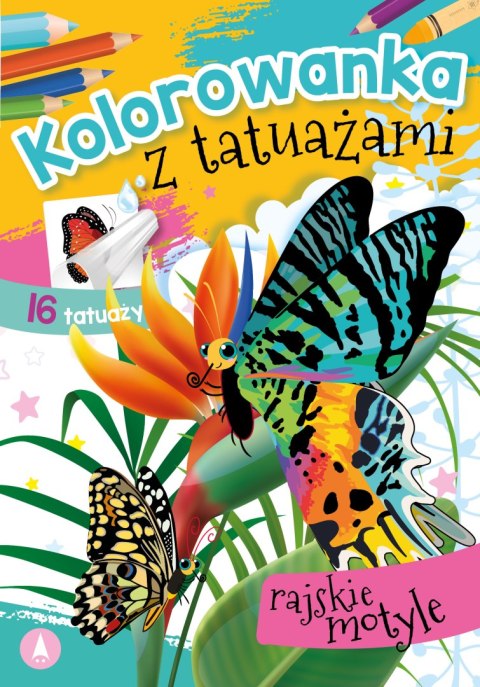 Rajskie motyle. Kolorowanka z tatuażami Rajskie motyle. Kolorowanka z tatuażami