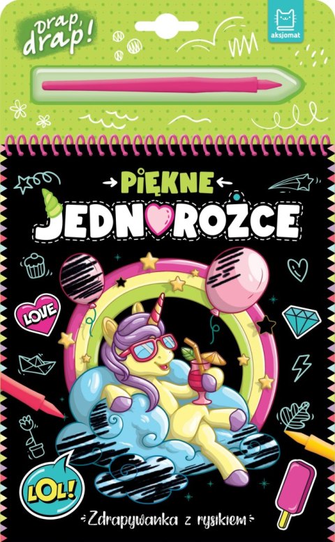 Piękne jednorożce. Zdrapywanka z rysikiem Piękne jednorożce. Zdrapywanka z rysikiem