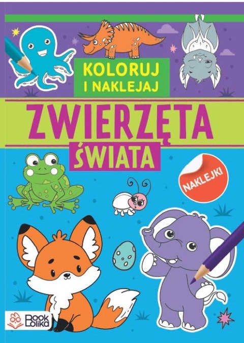 Zwierzęta świata. Kolorowanki z naklejkami. Zwierzęta świata. Kolorowanki z naklejkami.