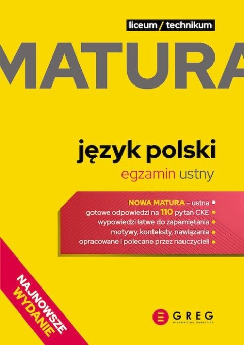 Język polski. Egzamin ustny. Matura 2024 Język polski. Egzamin ustny. Matura 2024