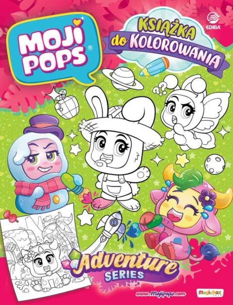 Moji Pops. Książka do kolorowania. seria Adventure + 3 figurki Moji Pops. Książka do kolorowania. seria Adventure + 3 figurki