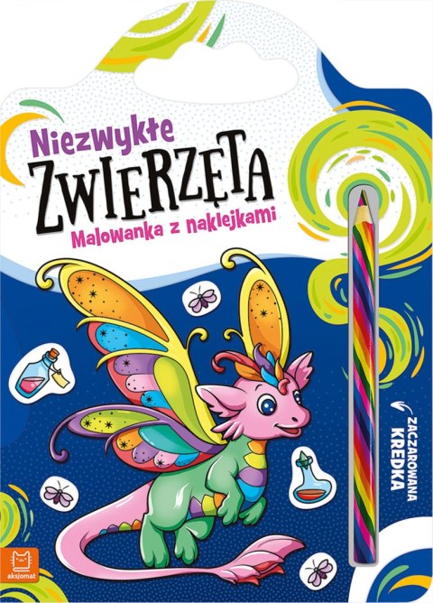 Niezwykłe zwierzęta. Malowanka z naklejkami. Zaczarowana kredka Niezwykłe zwierzęta. Malowanka z naklejkami. Zaczarowana kredka