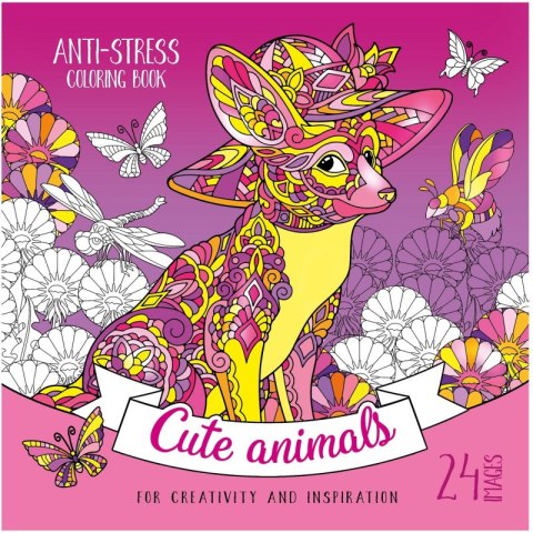 Kolorowanka antystresowa 200x200 12 kartek BR Cute animals Kolorowanka antystresowa 200x200 12 kartek BR Cute animals