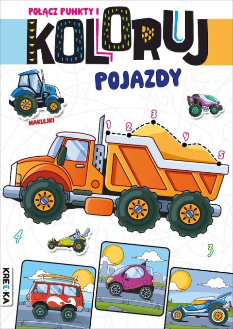 Pojazdy. Połącz punkty i koloruj Pojazdy. Połącz punkty i koloruj