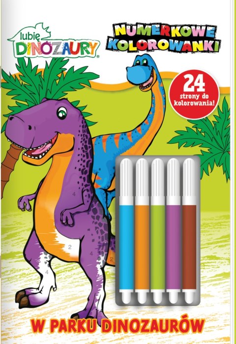 W parku dinozaurów. Lubię Dinozaury. Numerkowe kolorowanki W parku dinozaurów. Lubię Dinozaury. Numerkowe kolorowanki