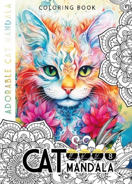 Kolorowanka A4 Cat Mandala Koty Kolorowanka A4 Cat Mandala Koty