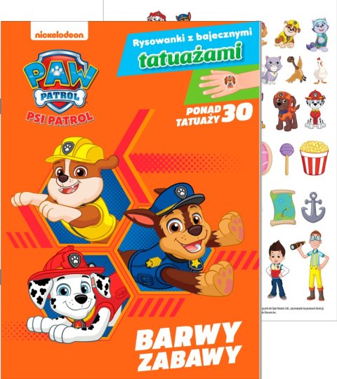 Barwy zabawy. Psi Patrol. Rysowanki z bajecznymi tatuażami Barwy zabawy. Psi Patrol. Rysowanki z bajecznymi tatuażami