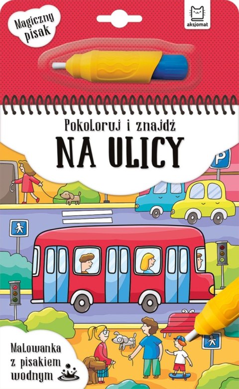 Pokoloruj i znajdź na ulicy. Malowanka z pisakiem wodnym Pokoloruj i znajdź na ulicy. Malowanka z pisakiem wodnym