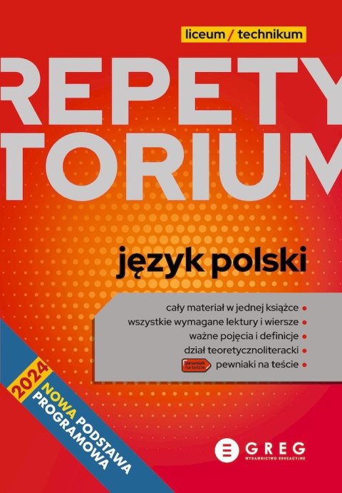 Język polski. Repetytorium. Liceum/technikum wyd. 2024 Język polski. Repetytorium. Liceum/technikum wyd. 2024