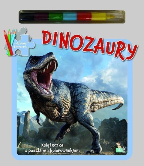 Dinozaury. Książeczki z puzzlami, kolorowankami i kolorową kredką Dinozaury. Książeczki z puzzlami, kolorowankami i kolorową kredką