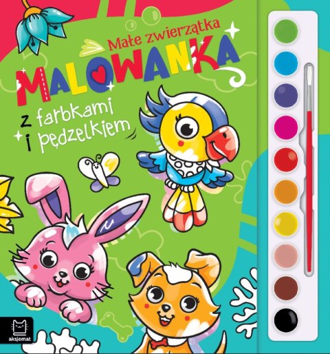 Małe zwierzątka. Malowanka z farbkami i pędzelkiem Małe zwierzątka. Malowanka z farbkami i pędzelkiem