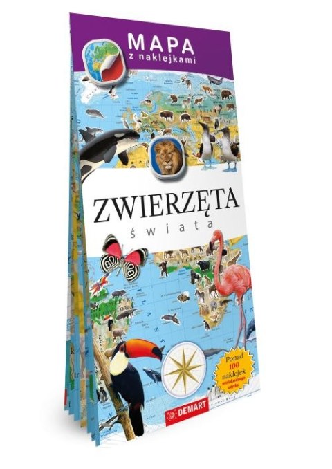 Zwierzęta świata. Mapy z naklejkami Zwierzęta świata. Mapy z naklejkami