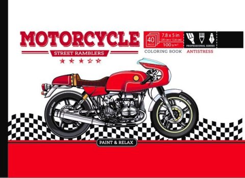 Kolorowanka antystresowa 200x126 20 kartek TW Motorcycle Kolorowanka antystresowa 200x126 20 kartek TW Motorcycle