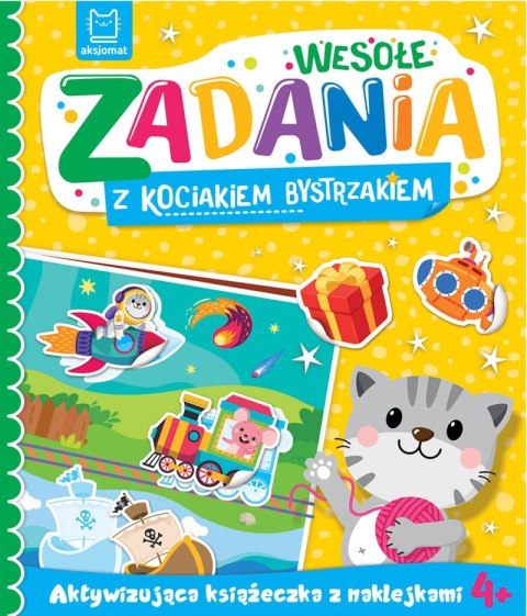 Wesołe zadania z kociakiem bystrzakiem. Aktywizująca książeczka z naklejkami 4+ Wesołe zadania z kociakiem bystrzakiem. Aktywizująca książeczka z naklejkami 4+