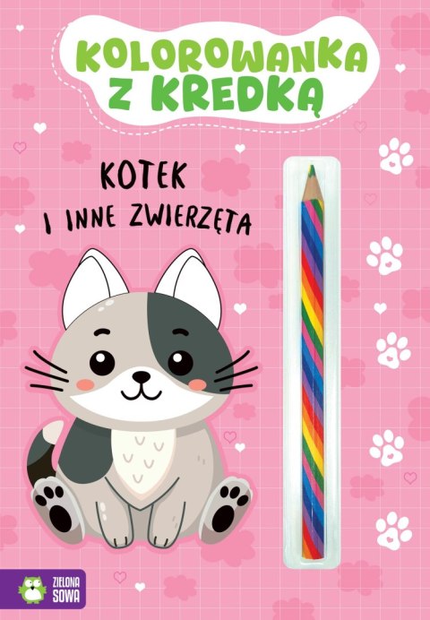Kotek i inne zwierzęta. Kolorowanka z kredką Kotek i inne zwierzęta. Kolorowanka z kredką