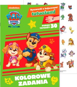 Kolorowe zadania. Psi Patrol. Rysowanki z bajecznymi tatuażami