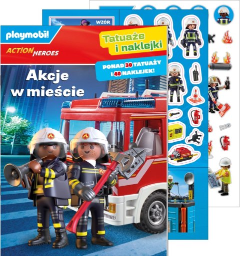 Akcje w mieście. Playmobil Action Heroes. Tatuaże i naklejki