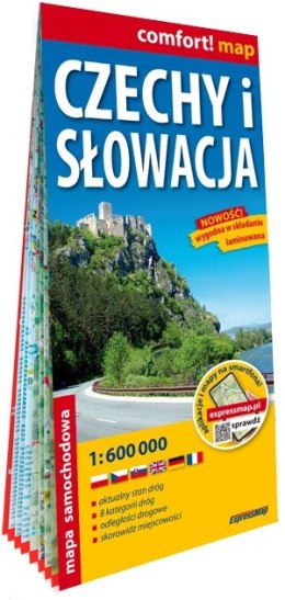 Czechy i Słowacja mapa samochodowa 1:600 000 laminat 2025