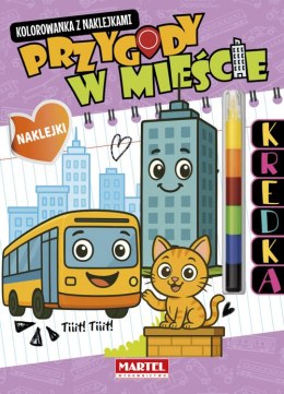 Przygody w mieście. Kolorowanka z naklejkami (modułowa kredka)