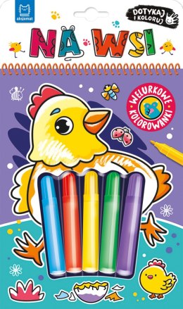 Na wsi. Welurkowe kolorowanki. Dotykaj i koloruj