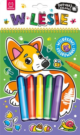 W lesie. Welurkowe kolorowanki. Dotykaj i koloruj