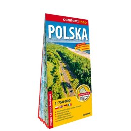 Polska mapa samochodowa 1:750 000 laminat 2026
