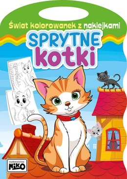 Sprytne kotki. Świat kolorowanek z naklejkami